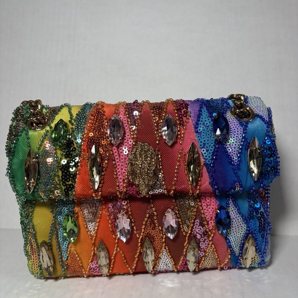 Kurt Geiger MULTI SEQUIN JEWELED Medium Kensington Convertible X-Body Bag